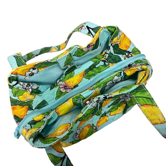Vera Bradley Quilted Lemon Grove Triple Compartment Shoulder Bag - Picture 6 of 11